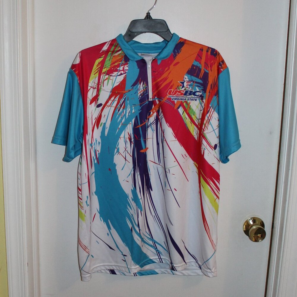 Men's Bowling Jersey, United States Bowling Congress - Virgina State - Paint spl